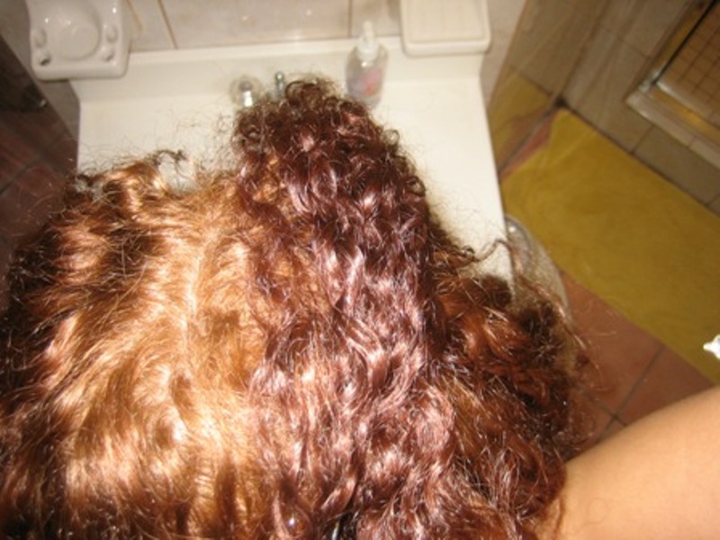 reddish orange hair color. only then color then apply
